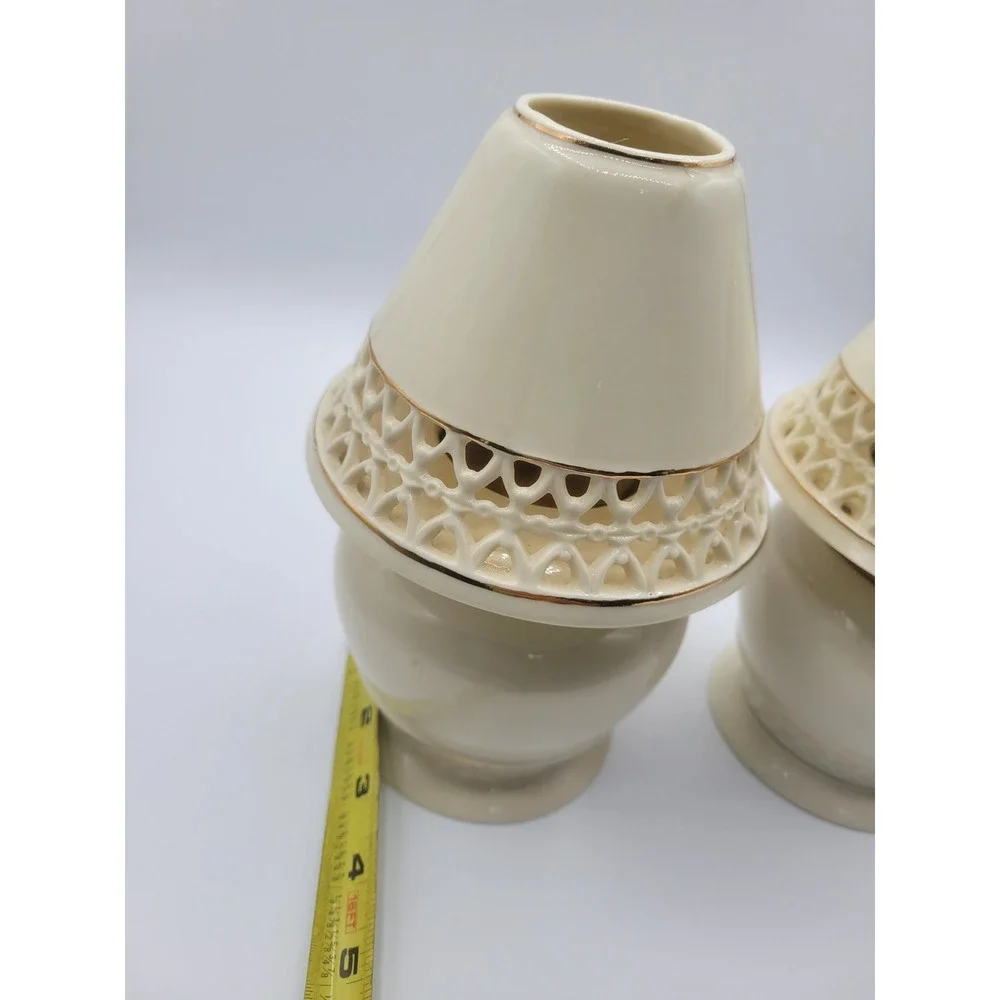 Lamp Lighr Aroma Glow Oil Lamp  Cream Ceramic Mini Lamp Votive  Set 2
